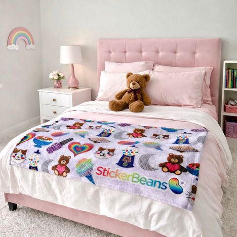 StickerBeans x Name Drops Lavender Blanket