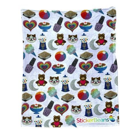 StickerBeans x Name Drops Lavender Blanket