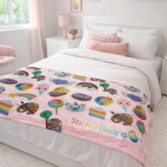 StickerBeans x Name Drops Pink Blanket