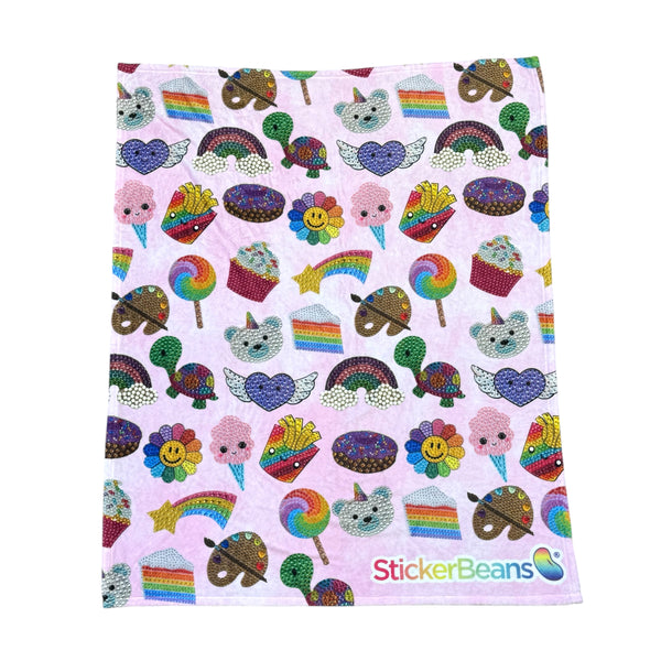 StickerBeans x Name Drops Pink Blanket
