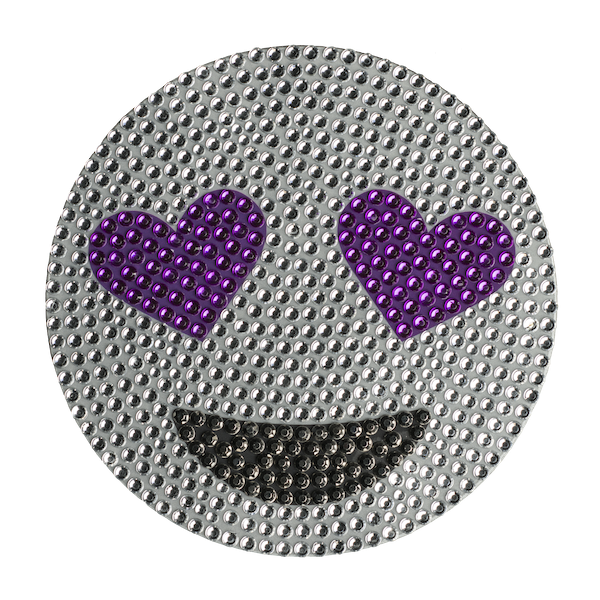 Purple Heart Eye Emoji 5 Inch