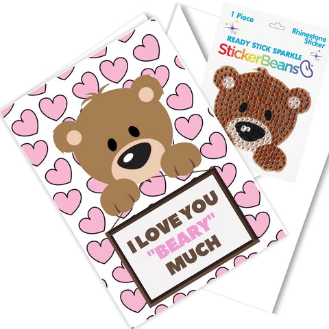Greeting Card & StickerBean Combo - BEAR