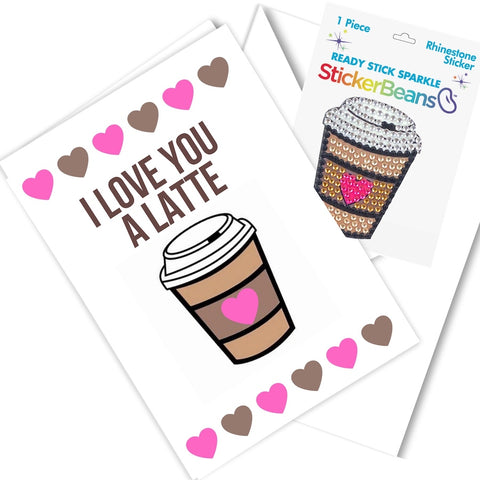 Greeting Card & StickerBean Combo - LATTE