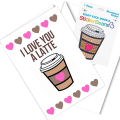 Greeting Card & StickerBean Combo - LATTE