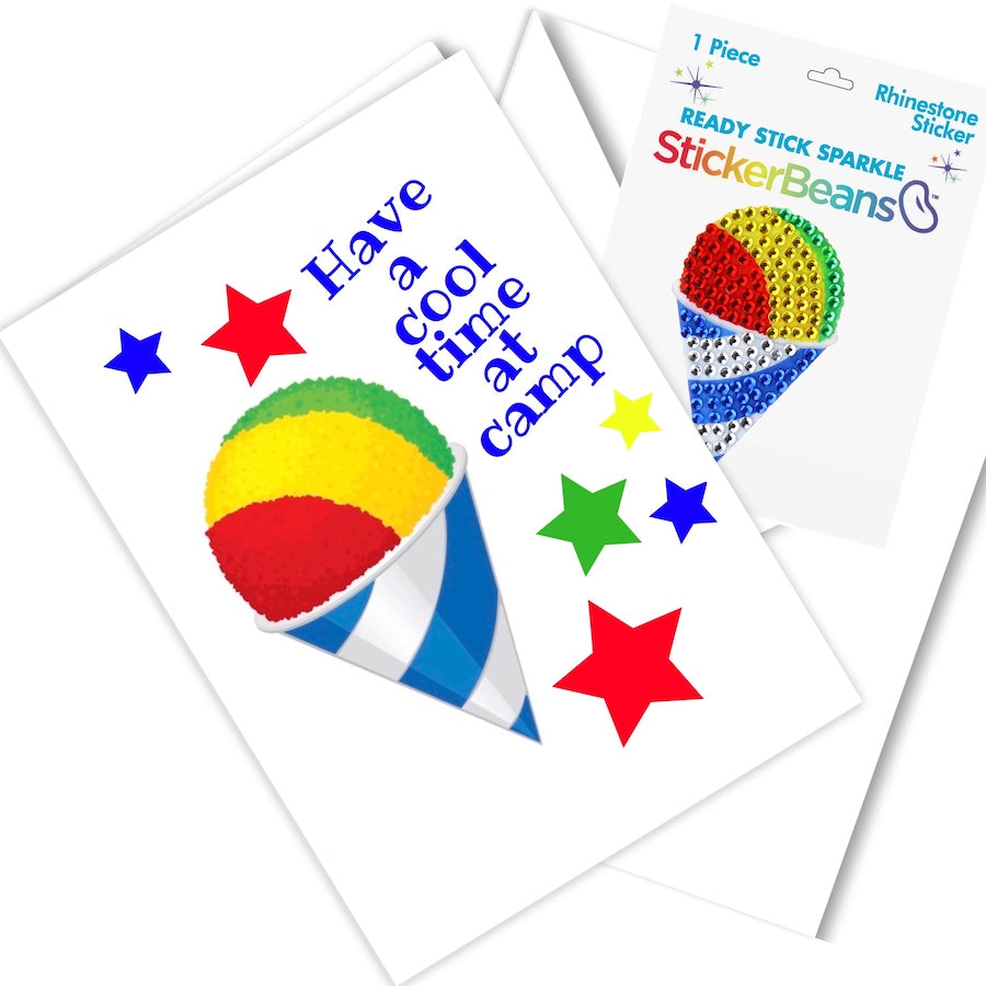 Greeting Card & StickerBean Combo - SNOW CONE